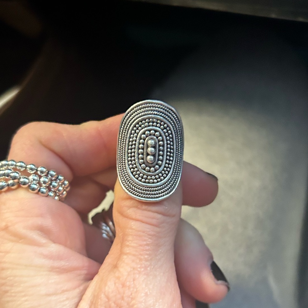 Designer inspired .925 silver ring - size 6, made in Bali